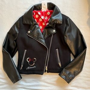 Disney girls leather jacket Minnie Mouse size 5/6